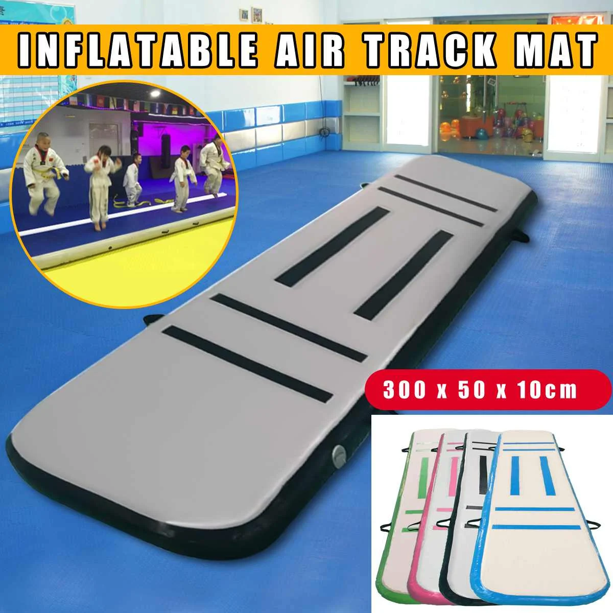 

LBLA 300x50x10cm Inflatable Gymnastics Mattress Gym Tumble Airtrack Floor Tumbling Air Track Air Floor Mat for Home Use