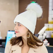 Women Winter Knitted Beanie Pompom Warm Female Hats Real Fur Fashion Skullies Beanies For Ladies Solid Casual Girl Caps 2018 New Women Winter Knitted Beanie Pompom Warm Female Hats Real Fur Fashion Skullies Beanies For Ladies Solid Casual Girl Caps 2018 New