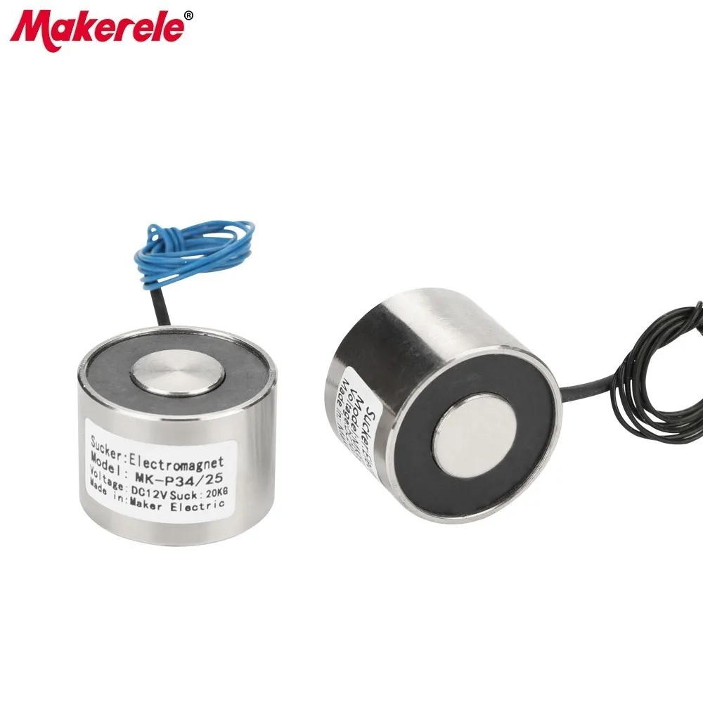 

MK34/25 Holding Electric Magnet Lifting 20KG/200N Solenoid Sucker Electromagnet DC 6V 12V 24V Non-standard custom