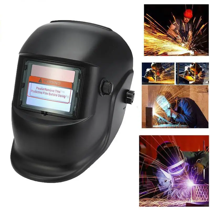 

Welding Helmet Mask Protect Cover 2 Arc Sensor DIN.9-13 Solar Automatic Variable Light For ARC/TIG/MIG Lens Welding Mask Helmets