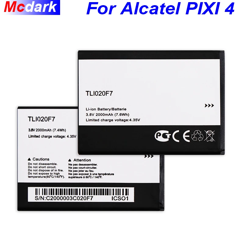 Аккумулятор TLI020F7 для Alcatel PIXI 4 5045D Pop 2 5042D C7 7040 7040D 7041 7041D J720 J720T J726T so2 J7 2000