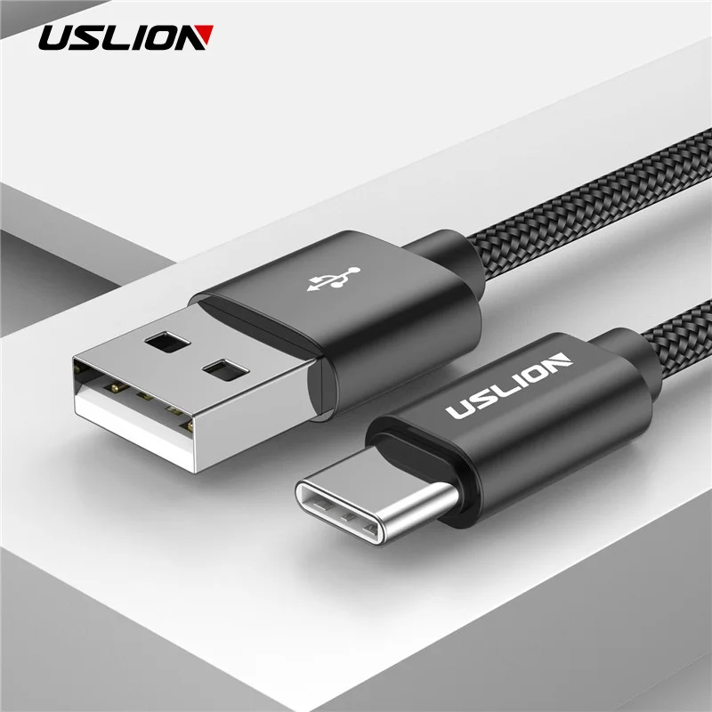 

USLION USB C Cable for Huawei Mate 20 Pro Samsung S9 S8 USB Type C Cable Fast Charging Data Cable for Xiaomi Mi8 SE Oneplus 6 5T