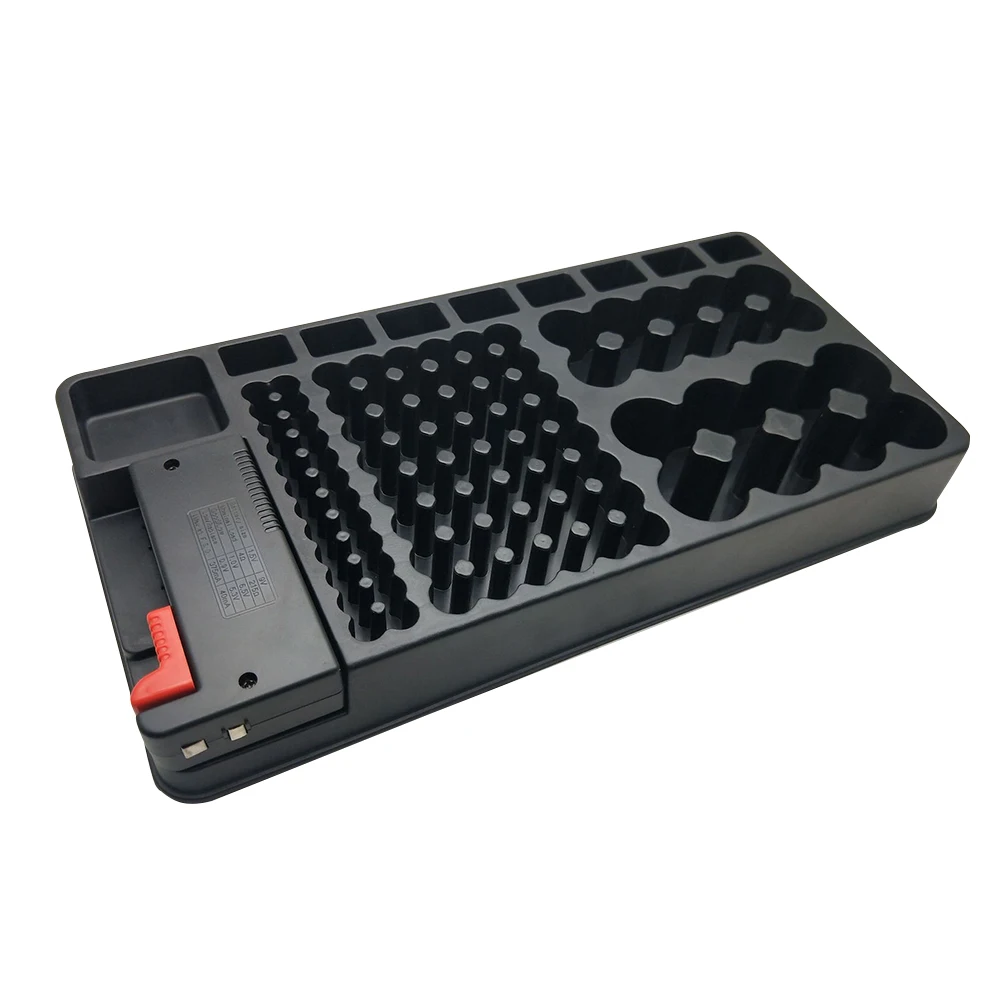 

1PC Storage Box Battery Tester Removable Battery Tester Organizer Case Rack Box for C 9V D AA AAA Battery