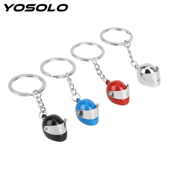 

YOSOLO Motorcycle Helmet Shape Keychain Metal Key Holder Creative Gift Key Chain Auto Accessories Key Ring Pendant Car Keyring