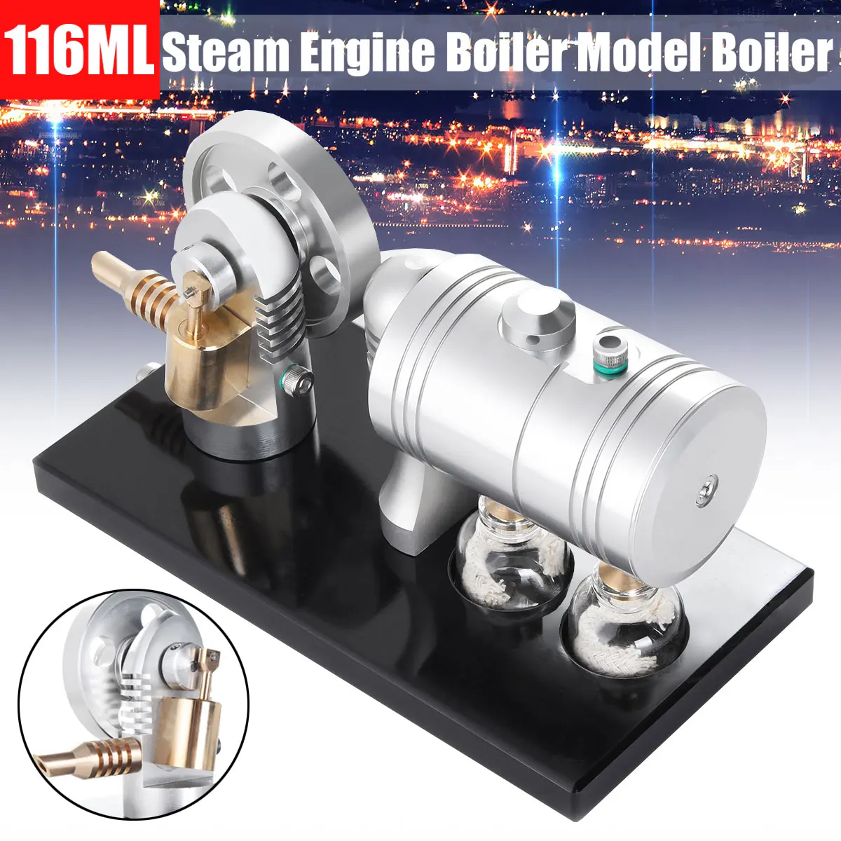 

116ML Hot Air Stirling Metal Model Generator Motor Educational Steam Power Early Education Toys Science experiment prop
