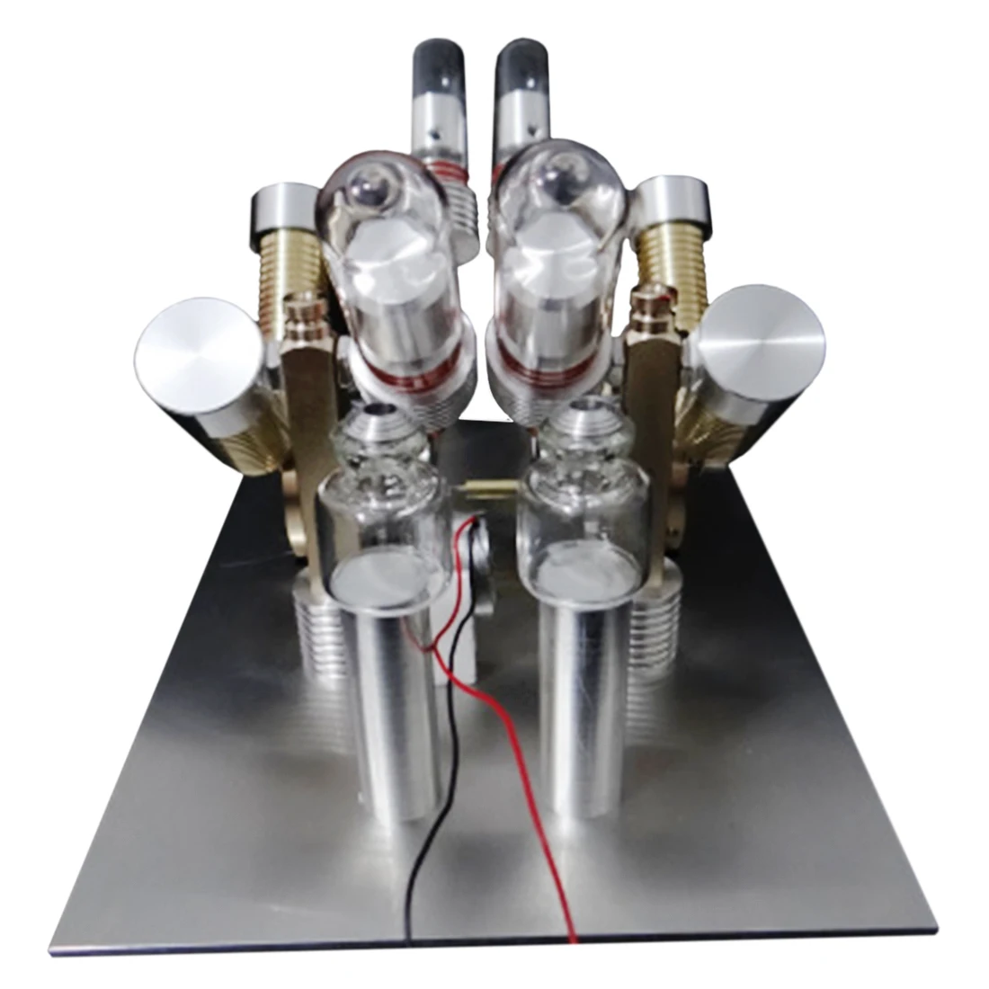

V-shape Four Cylinder Stirling Generator Model Toy Children Science Educational Kit for Home Decor Model Building Steam Stem Kit