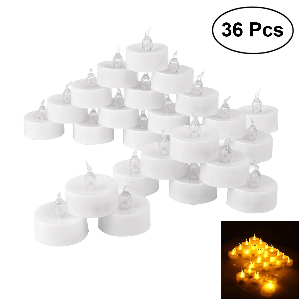 

36 Pcs Flameless LED Tea Light Candles Battery-powered LED Tealight Candles Fake Candles Tealights