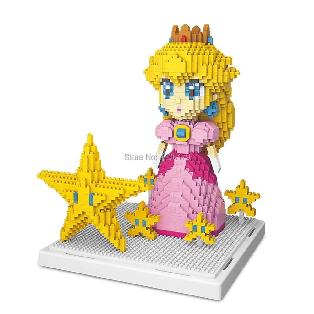 

LegoINGlys creators Super Mario Bros Princess Peach Micro Diamond Building Blocks model Game figures Nanoblock bricks toys gift