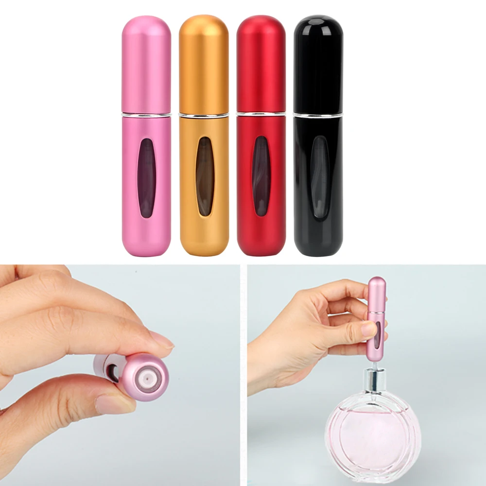 

Cosmetic Container Perfume Spray Bottle Home Storage Organization Aluminum Mini Jar Refillable 5ml