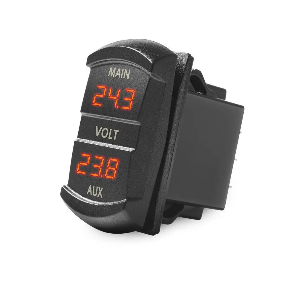 

Red LED 12v 24v Dual Voltmeter Voltage Gauge Battery Monitor Panel Caravan Boat