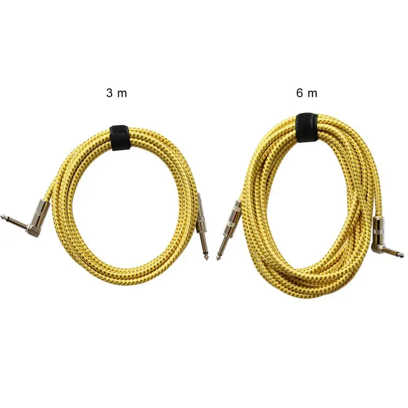 

3M / 6M Braided Guitar Cable Zinc Alloy Nickel Plating Male to Male Plug Bass Electric Guitarra Musical Instrument Audio Cable