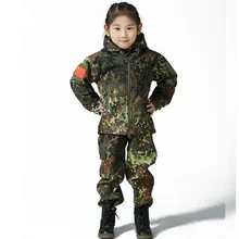 Уличная камуфляжная Водонепроницаемая детская тактическая куртка TAD из кожи акулы, флисовая куртка для охоты, Детская армейская одежда A9290