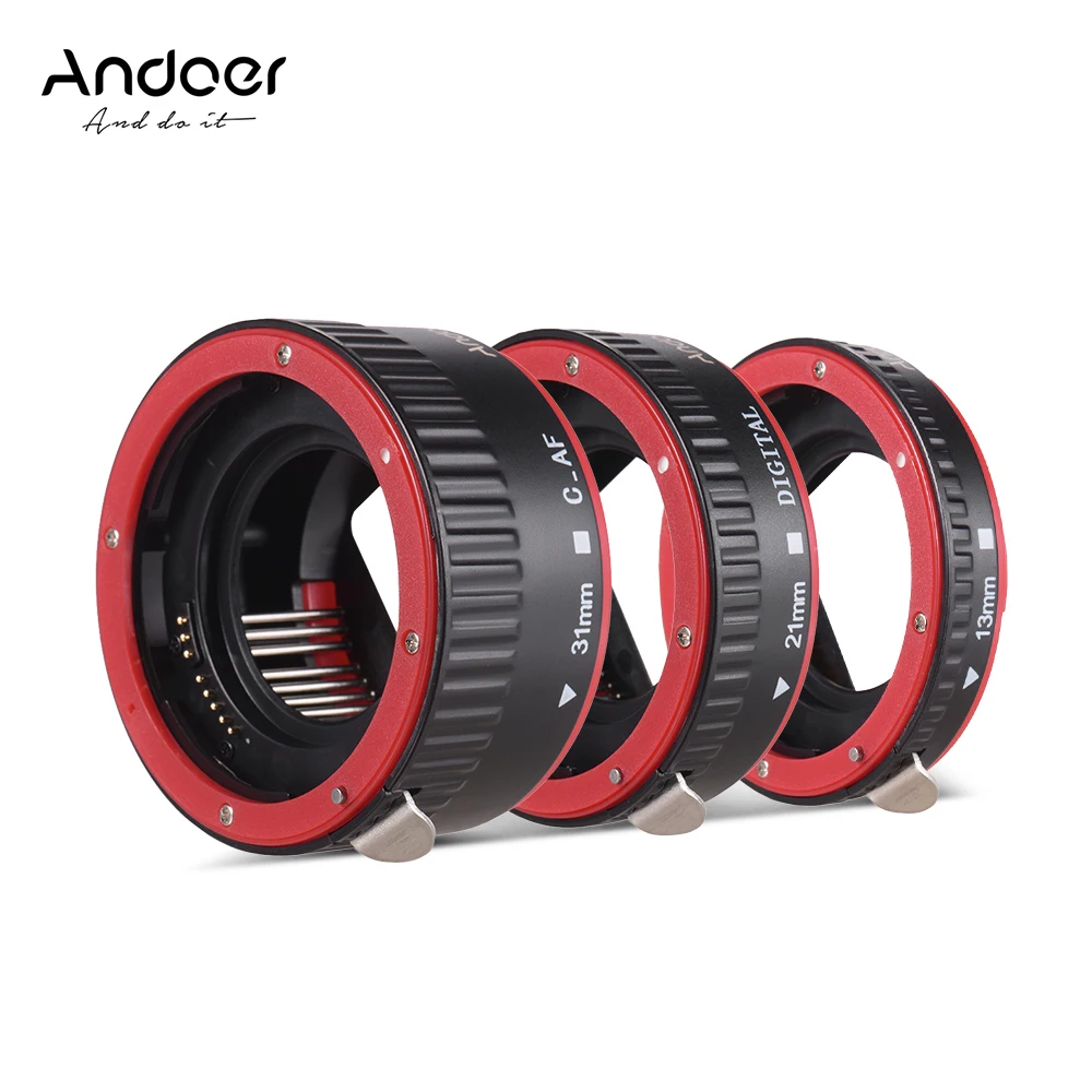 

Portable Andoer Lens Ring Adapter for Canon 60D 7D 5D II 550D AF Macro Extension Tube Adapter Ring for Canon EOS EF EF-S Mount