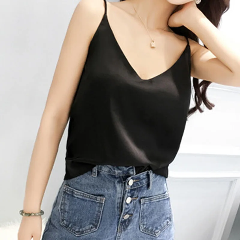 

2019 Fashion Womens Summer Camis Tanks Tops Sleeveless Ice Silk Bustier Unpadded Bandeau Vest Top Seamless Bralette Tees T-Shirt