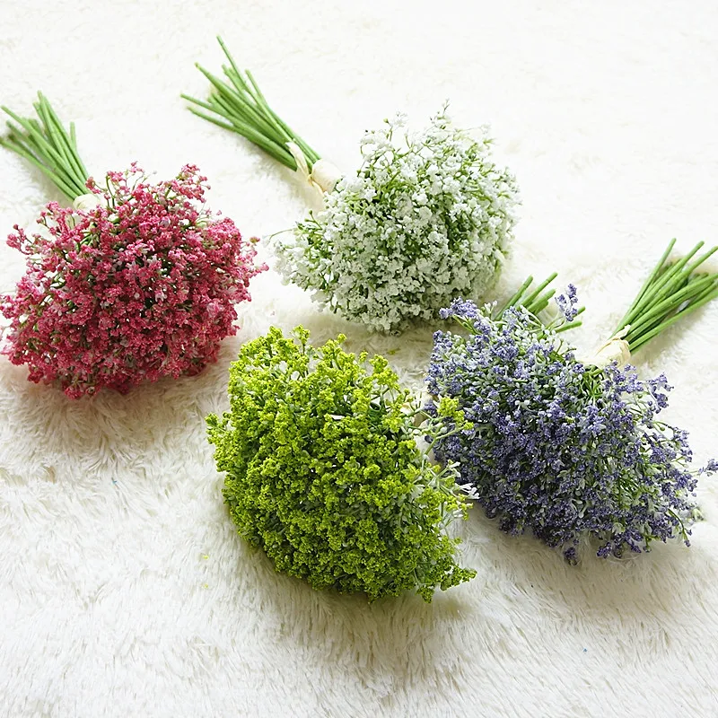 

16 stems/bouquet Artificial Flowers Simulated Babysbreath Gypsophila Plastic Fake Flower Bouquet Home Wedding Decor