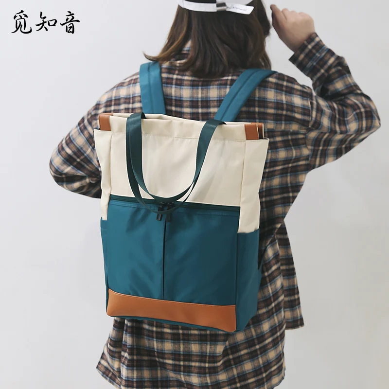 

Brand Color Waterproof Nylon Backpack Female Multifunctional Travel Bag School Simple Personality Luggage Women Backpacks