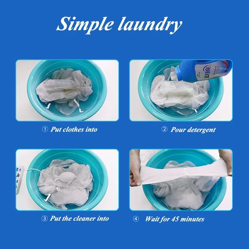 Ultrasonic Mini Portable Laundry Washer Washer Cleaner Multi-function Cleanser for Clothing,for Jewel