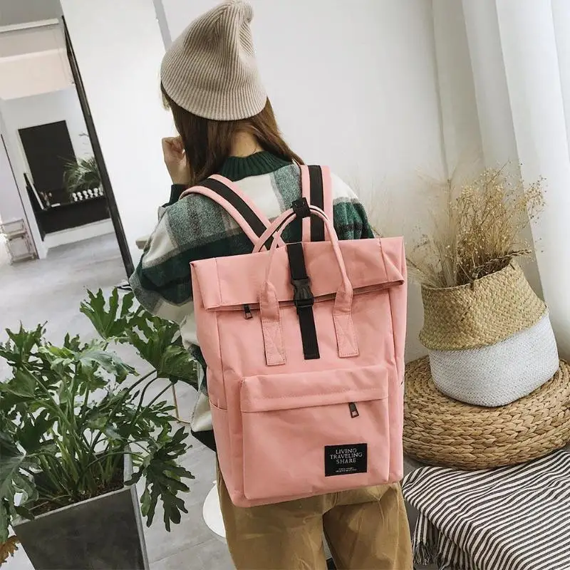 Women Canvas Backpack Preppy Large Capacity Shoulder Bag Travel School Bags