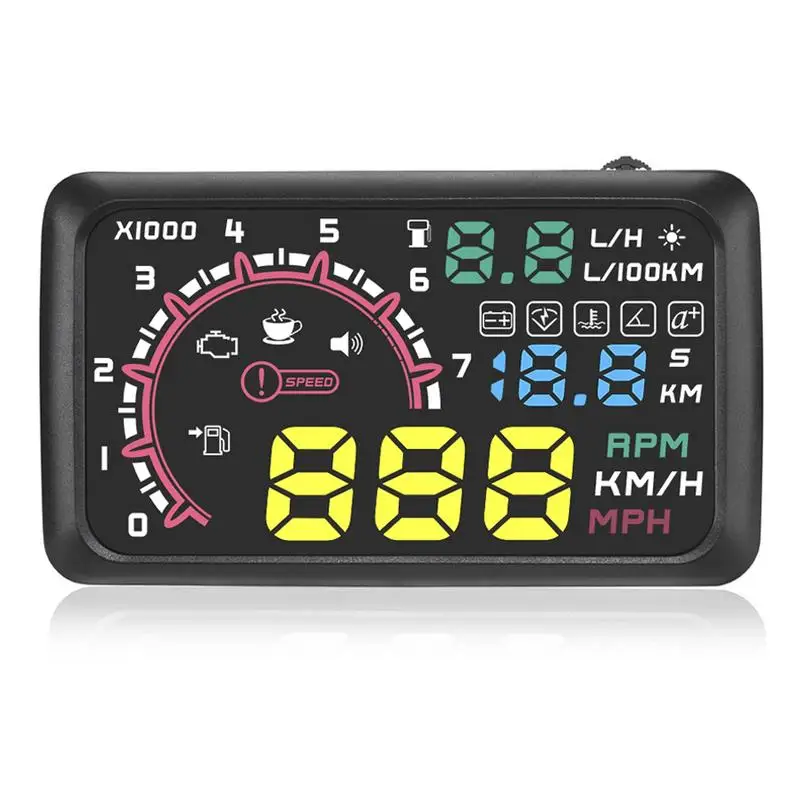 Online 5,5 pulgadas Car HUD head up display OBD2 Overspeed Warning System proyector parabrisas Auto electrónico voltaje alarma
