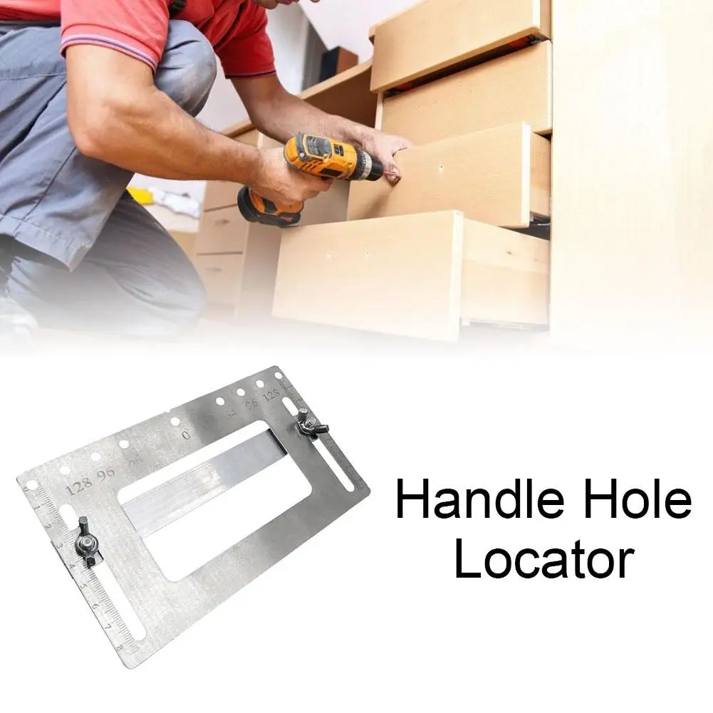 

Stainless Steel Door Furniture Handle Hole Punch Locator Wood Drilling Anchor Guide Drilling Woodworking Tools Brand New