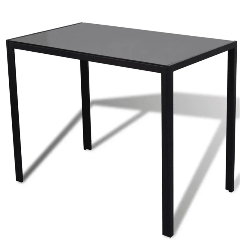 VidaXL Black Five Piece Dining Table Set Elegant Design Dining Room Furniture With High Quality Material Easy To Clean