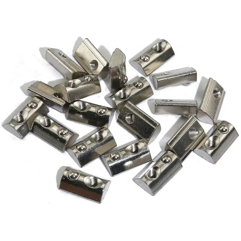 

50Pcs M5 T Spring Ball Nut,Half Round Roll-In Nut For 3030S T-Slot Aluminum Profile 30x30Mm