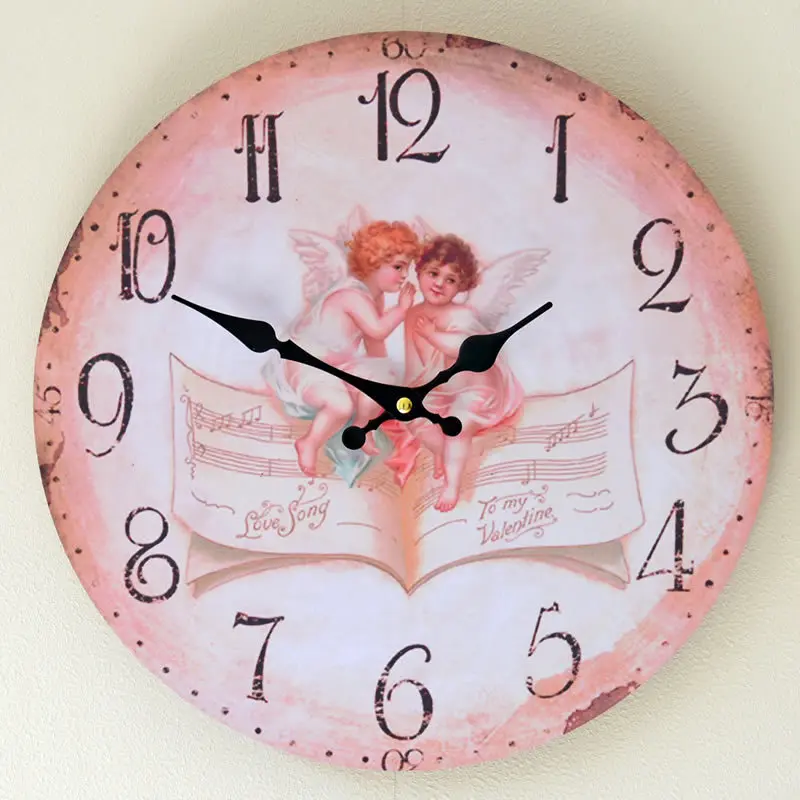 

wood Wall clocks home decor watch Clock Angel Wall living room Decoration Bell Electron Clock 0002f1 reloj