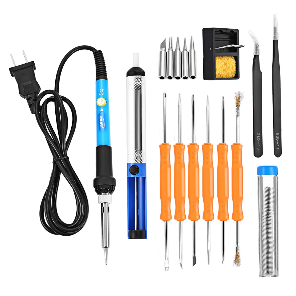 Inlife 60W 110V Soldering Iron Kit With Adjustable Temperature Control