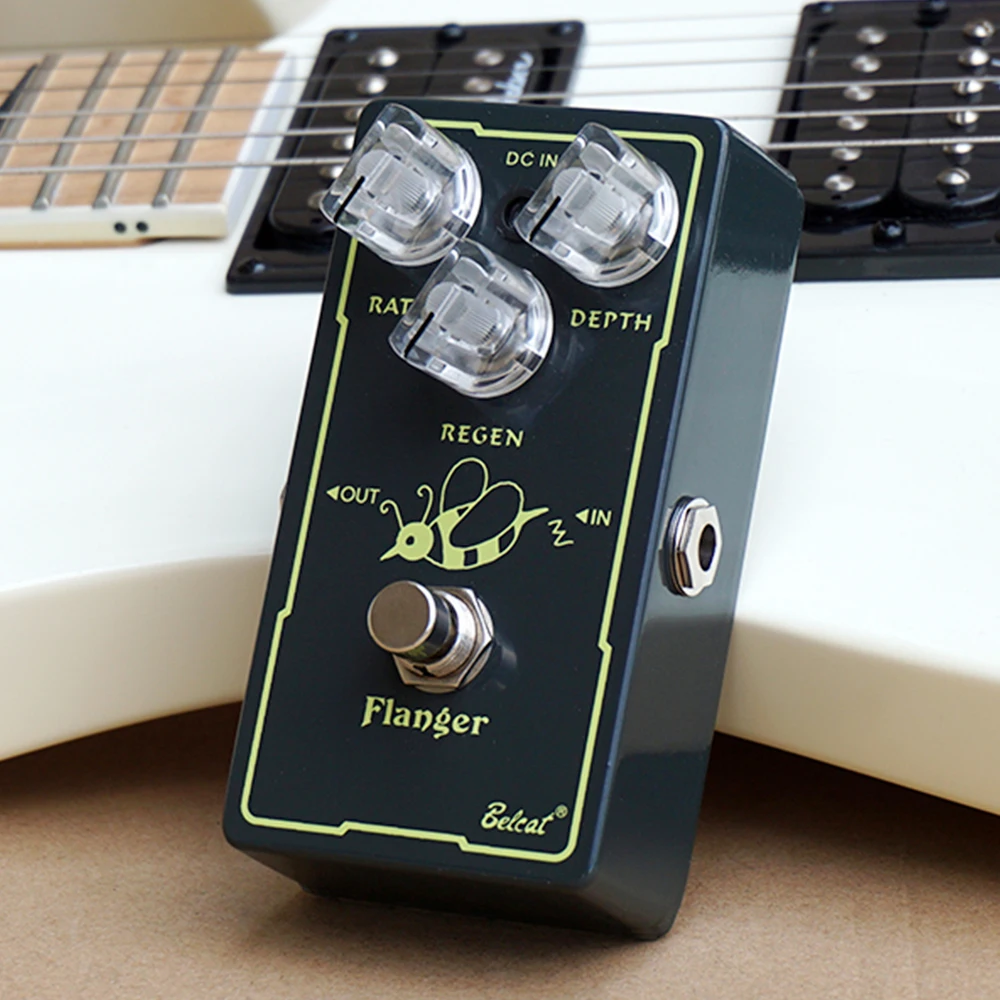 

Belcat Flanger Guitar Effect Pedal True bypass Effects Stompbox for Electric Guitar with Rate Depth Regen Control