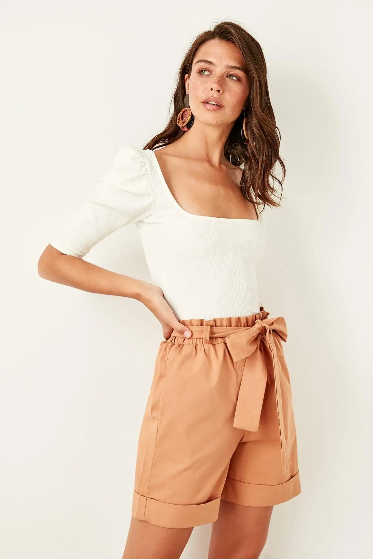 Trendyol Camel шорты со шнуровкой TWOSS19OC0014|Шорты| |