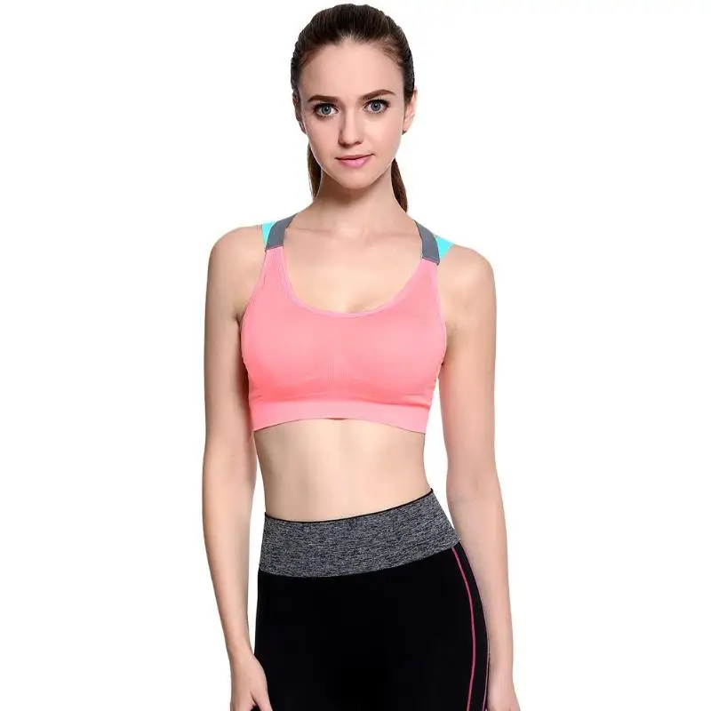 

Sexy Sports Bra Top for Fitness Women Push Up Cross Straps Yoga Running Gym Femme Active Wear Padded Underwear Crop Tops Female