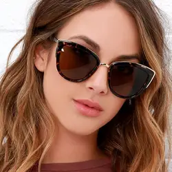 2019 Cateye Солнцезащитные очки Для женщин Винтаж очки с градиентными линзами ретро в форме кошачьих глаз Sun солнцезащитные очки без оправы Uv400