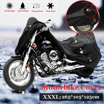

265*105*125cm 190T silver plated polyester Motorcycle Cover Waterproof Outdoor Rain Dust UV Scooter Motorbike Protector