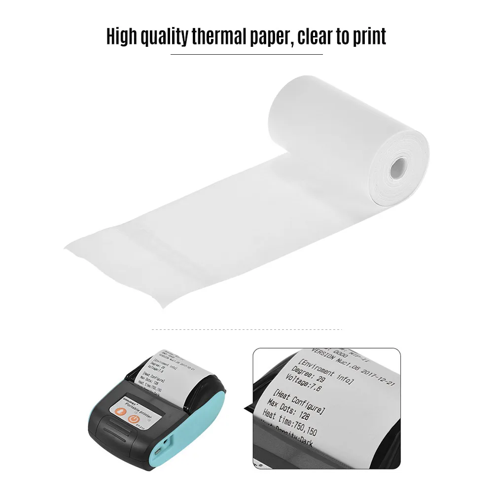 Thermal Receipt Paper Roll 57*30mm(2.17*1.18in) Bill Ticket Printing for Cash Register POS Receipt Printer, 6 Rolls