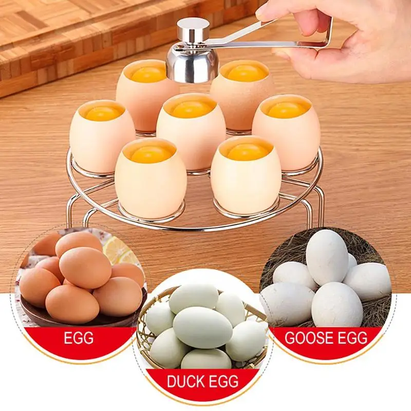 

Stainless Steel Egg Scissors Egg Topper Cutter Shell Opener Boiled Raw Egg Open Creative Kitchen Tools Set Household Accessories