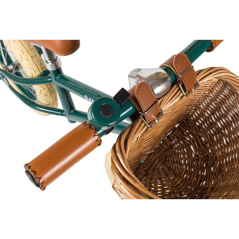 16 Inch Storage Sturdy Front With Straps Beautiful Lines Children Bicycle Basket Durable Pannier Brown Hand-Woven