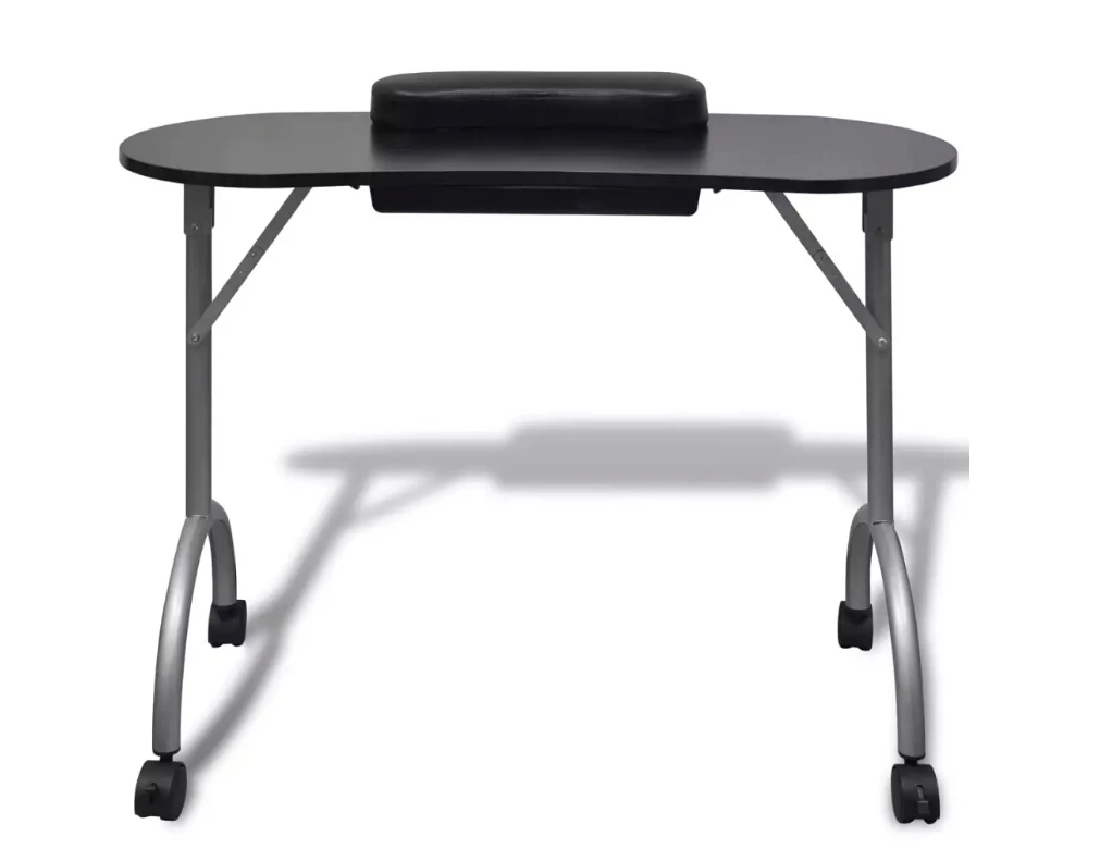 Vidaxl Foldable Manicure Table With A Thick Wrist Pillow 4 Lockable Wheels Nail Tables Professional Commercial Furniture V3 Vidaxl Foldable Manicure Table With A Thick Wrist Pillow 4 Lockable Wheels Nail Tables Professional Commercial Furniture V3