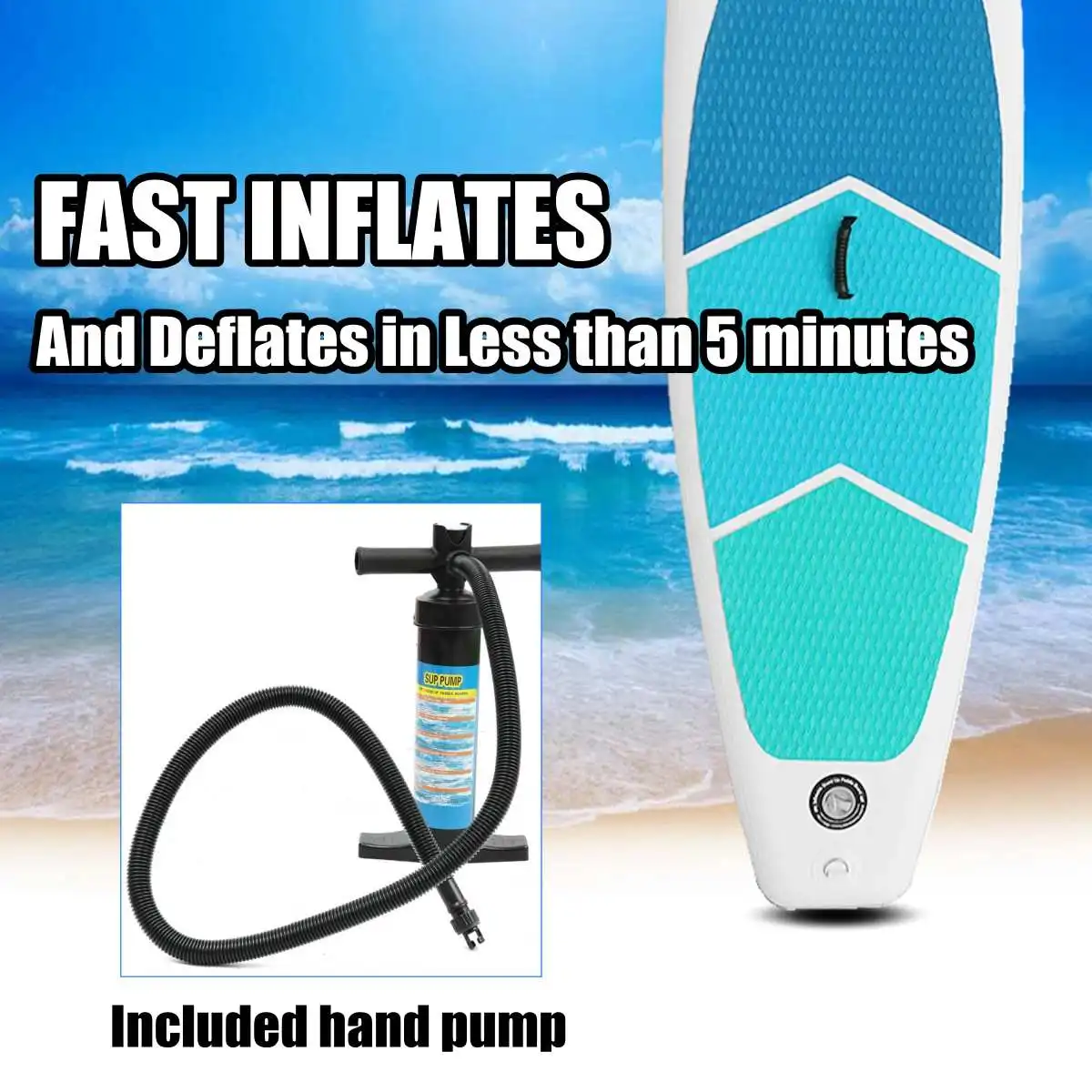 

Gofun 3MX0.7MX0.15M Inch Stand Up Paddle Surfboard Inflatable Board SUP Set Wave R ider + Pump inflatable surf board paddle boat