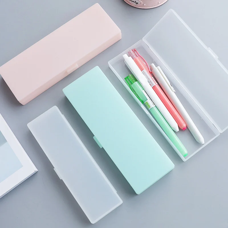 

New Popular 1PC Simple Multifunction Creative Plastic Pencil Box Storage Box Transparent Learning Stationery