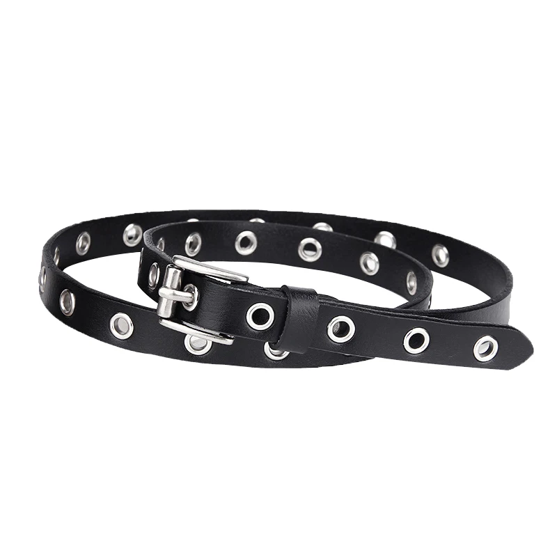 

Genuine Leather Punk Young Fashion Belt for women style Black Hollow harajuku leather riem waist belts cinturon mujer Jeans belt