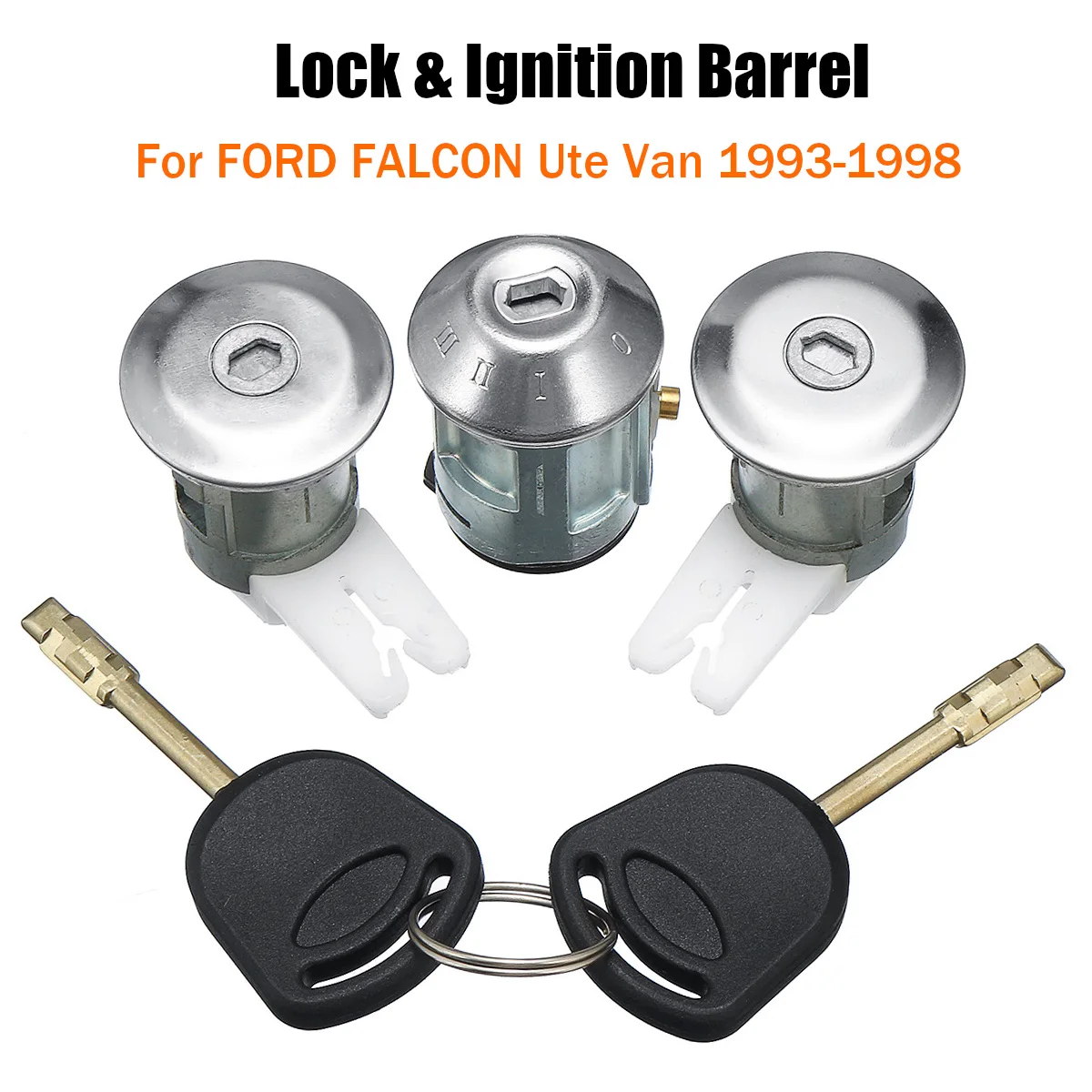 

Set of 3 Lock Door Ignition Barrel Switch with 2 Keys For FORD FALCON Ute Van 1993 1994 1995 1996 1997 1998