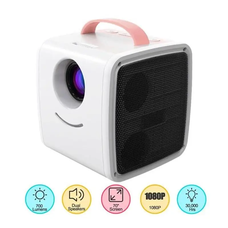 

Q2 Mini Projector 1080P Full HD Children Education Portable Projector Cartoon TV Home Theatre Beamer EU / US Plug