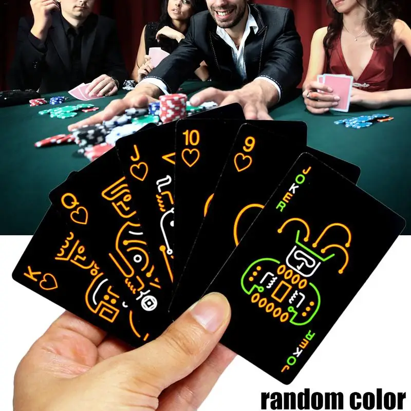  Black Luminous Fluorescent Poker Cards Playing Card Glow In The Dark Bar Party KTV Night Luminous S - 33002452994