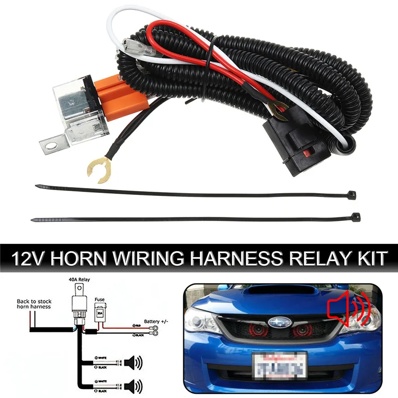 العالمي 12 V الكهربائية القرن التتابع الأسلاك تسخير عدة ل مصبغة جبل الانفجار لهجة قرون سيارة كفاءة عالية الحرارة مقاومة