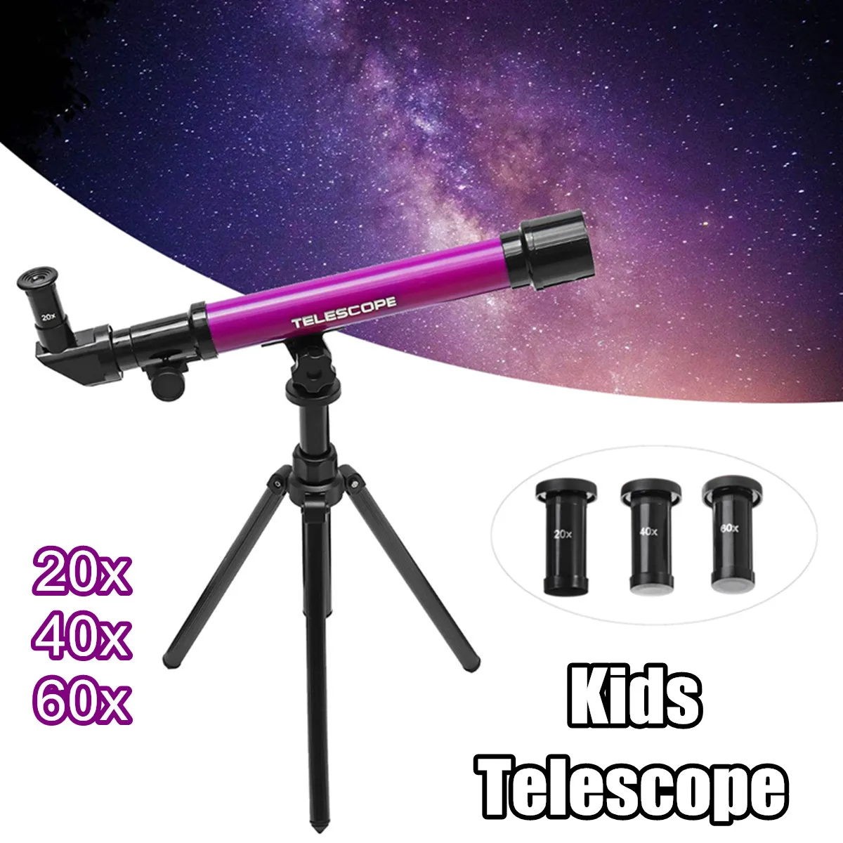 

Outdoor Monocular Space Astronomical Telescope With Portable Tripod Spotting Scope 20-60XEyepiece Telescope Kids Educational Toy