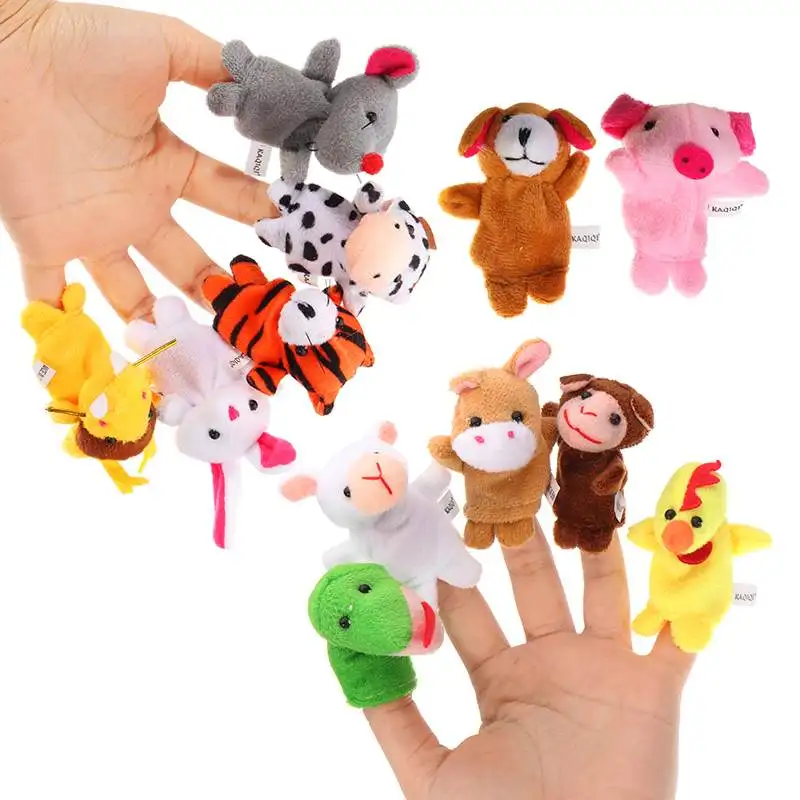 

12Pcs/Set Stuffed Doll Chinese Zodiac Finger Animal Puppets Animal Plush Toy Soft Cloth Telling Story Baby Toys Multifunctional