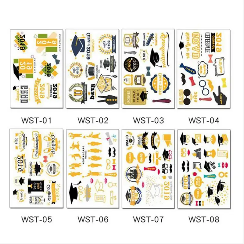 

Graduation Season Tattoo Stickers Student Graduation Party Supplies European American Promotion Celebration Hot Stamping Sticker