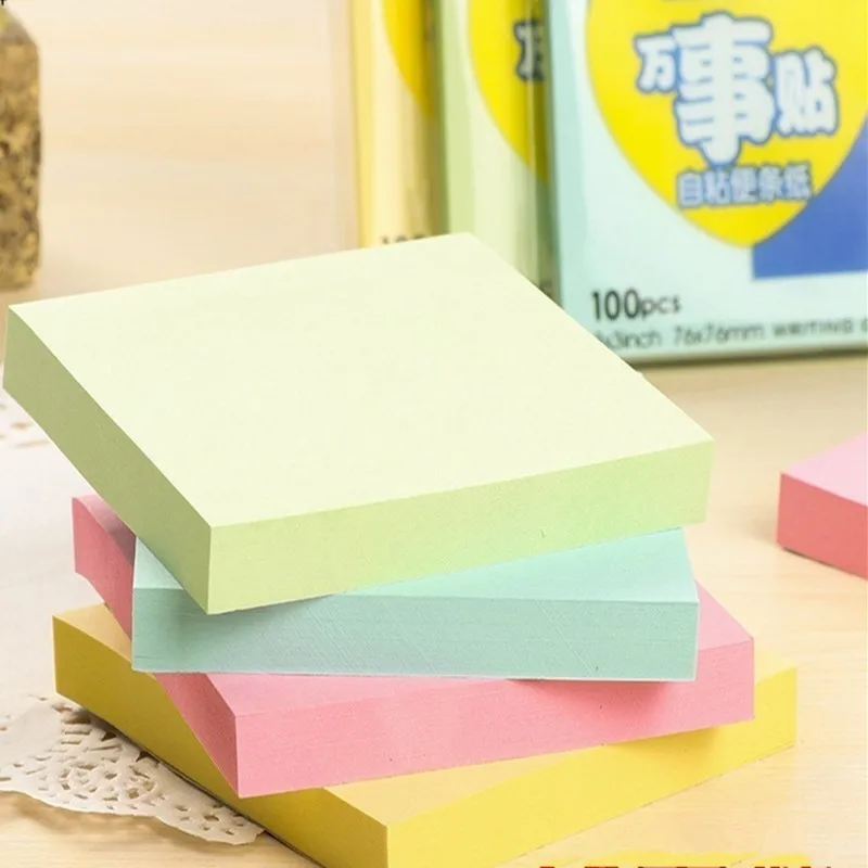 

100 PCS/lot Colored Self-Adhesive Office Decoration Planner Sticker For School Stationery Notepad Creative Memo Pad Sheets 02106