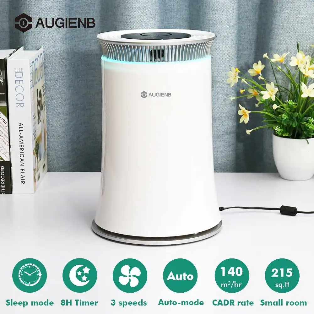 

2019 New Air Purifier Ionizer With HEPA Filter Smart 8H Timer Air Washing Remove 99.0% Odor Smoke Dust Air Cleaner For Home