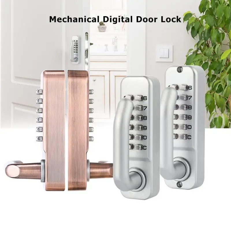 

Mechanical Digital Door Lock Zinc Alloy Push Button Keyless Entry Code Combination Lock Home Security Furniture Hardware